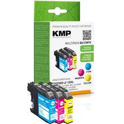 KMP Druckerpatronen B61V cyan, magenta, gelb kompatibel zu brother LC-125XLRBWBP , 3er-Set