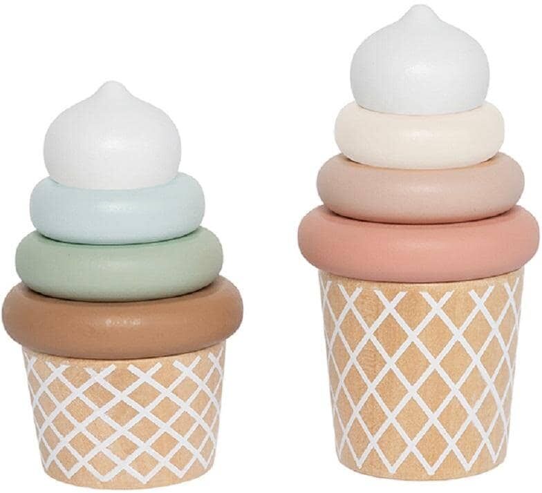 Stapelspielzeug JABADABADO "Eis 13 x 11 cm 10-teilig", Baby, bunt, Holz, Stapelspielzeug Stapelspielzeug bunt Einheitsgröße