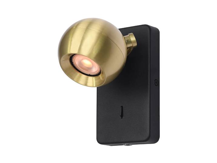 Artdelight Wandlamp Bolero 1 lichts zwart goud
