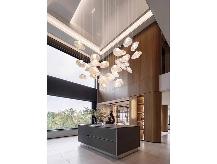 LED postmoderne 20 cm clair ambre verre nuages plafond Lustres 2024 éclairage Lustres lampes suspendues pour salon