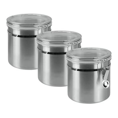 Vorratsdose METALTEX, silber (silberfarben), H:12cm Ø:11,8cm, Edelstahl, Lebensmittelaufbewahrungsbehälter, Vorratsdose, Inox-Verschluss