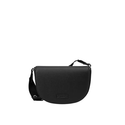 Umhängetasche MARC O'POLO "aus einer Lederalternative aus recyceltem Polyester", Damen, Gr. B/H/T: 8cm x 17cm x 8cm, schwarz, Polyester, unifarben, Taschen Umhängetasche