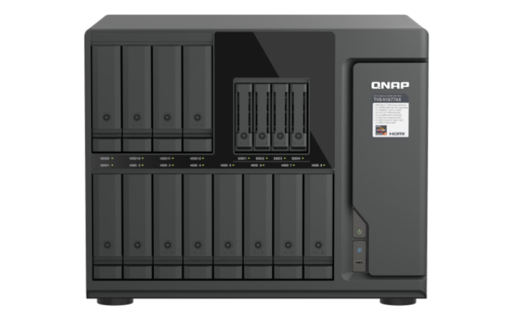 QNAP TVS-h1677AX-R5-16G NAS System 12-Bay + 4-Bay U.2 NVMe
