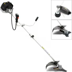 Wiltec, Rasentrimmer, 2in1 Benzin Rasentrimmer 1,76PS Motorsense Freischneider Rasenschneider (Trimmfaden, Metallschneideblatt)