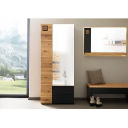 Garderobenschrank mit Spiegel Wildeiche 82x44x196 natur lackiert / geölt KITZBÜHEL #136