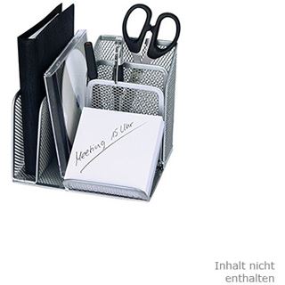 WEDO Utensilienständer Office, 4 Fächer, Drahtmetall, silber