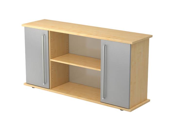 Sideboard Office Silber, Ahorn Holzwerkstoff B 166.1 H 84 cm - Sideboard