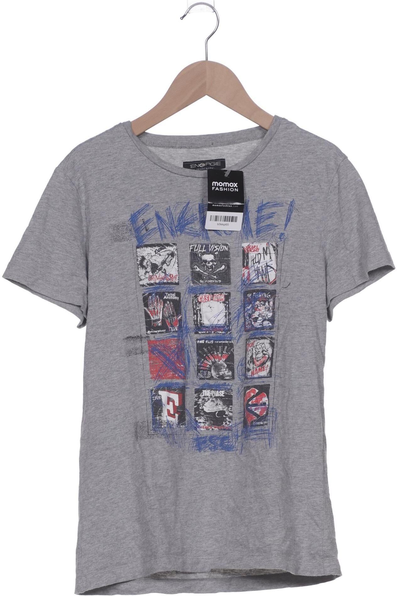 Energie Damen T-Shirt, Grau, Gr. S, Baumwolle - Second Hand
