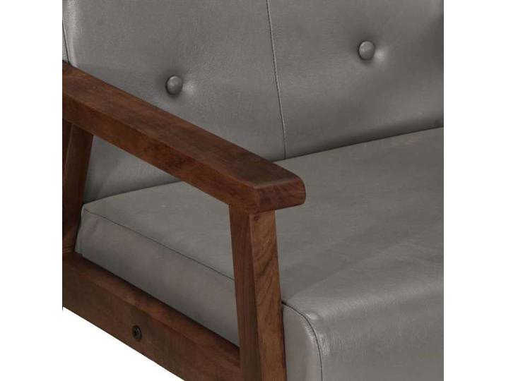 Maison Soldes Chaise de canapé Chaise de Détente (1 PLACE) - gris cuir véritable - L61xP70xH74cm Moderne217056
