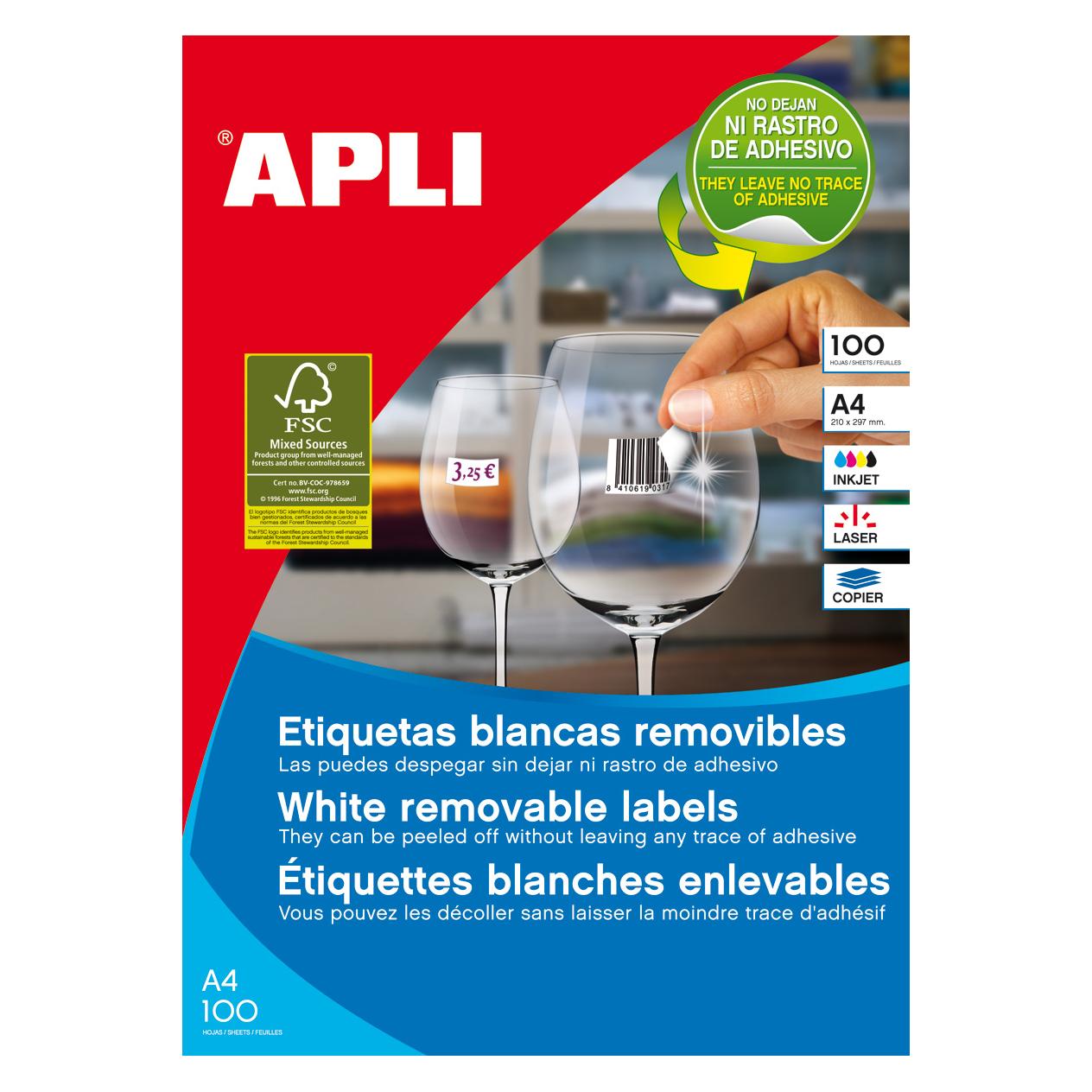 Apli Etiketten ablösbar 97,0X42,4 100 Blatt (3057)