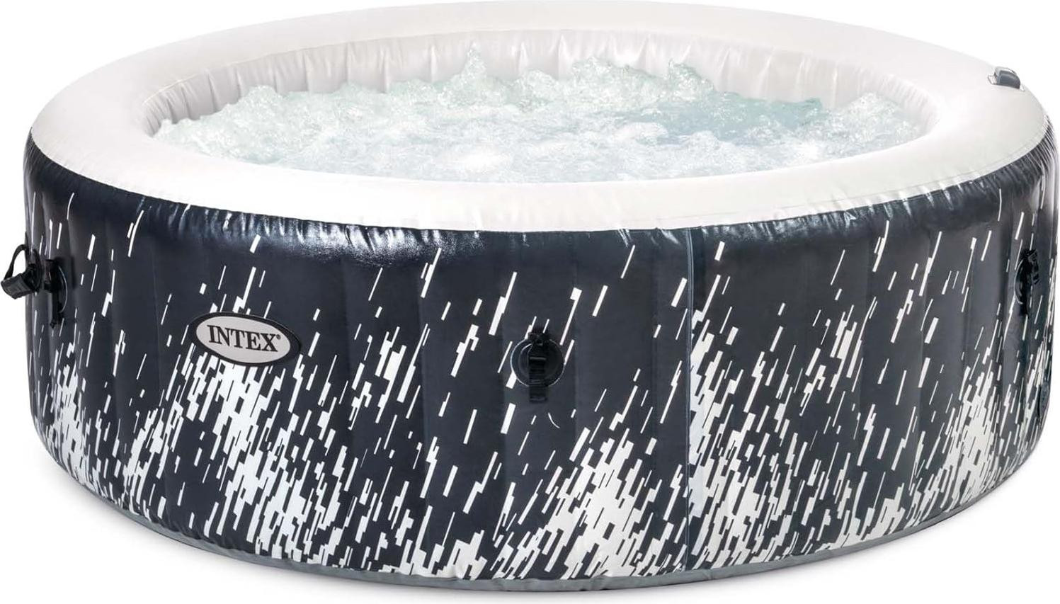 Intex 28494NP Whirlpool Glow Deluxe Bubble SPA opblaasbare spa voor 4 personen met app-bediening, 196 x 71 cm