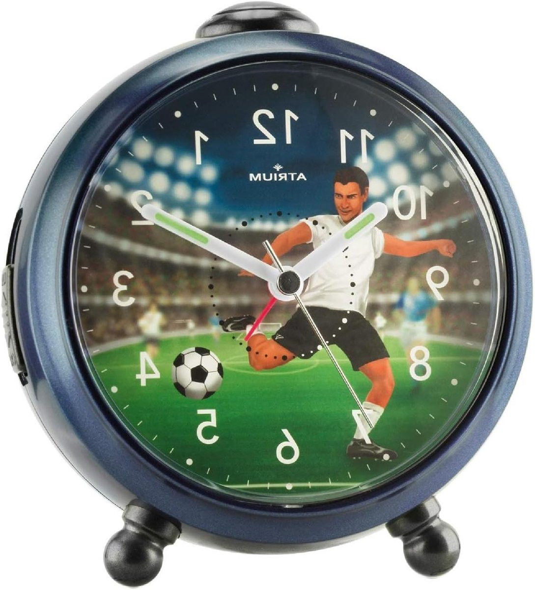 Kinderwekker Analoog Voetbal - Donkerblauw - Hoogte: 11 cm