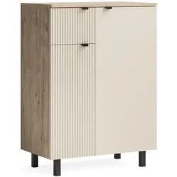 Vicco, Kommode + Sideboard, Kommode Puerto, Eiche/Cashmere, 69 x 95 cm (40 x 69 x 95 cm)