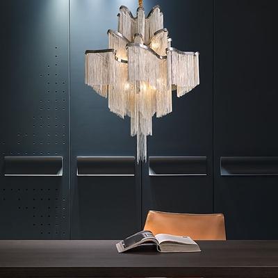 Kronleuchter LED-Kristall-Deckenleuchte, Quasten-Design, 12-Kopf-Kristall, einzigartiges Design, Unterputzleuchten, Edelstahl-LED-Kronleuchter im nordischen Stil, 110–240 V