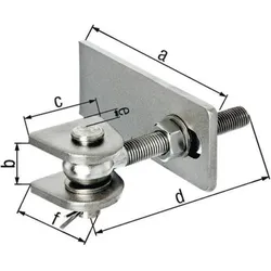 GAH, Zubehör Türbeschlag, Torband 86x23x55x130x28x50mm Stahl roh