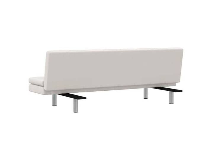 Promotion janvier  Canapé-lit Convertible - CLARENCE - avec deux oreillers - Similicuir Blanc crème 168x77x(61.5 / 64 / 66) cm CC12