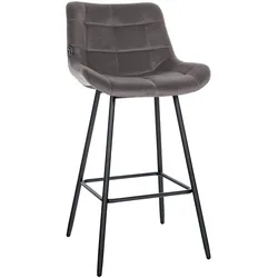 CLP Barhocker Weston Samt   Farbe: grau, Material: Samt