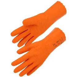 Hitze- und Chemikalienschutzhandschuh SINGER Größe 8 Orange/Baumwolle Interlock 30cm geschnitten genähte Krepphandfläche