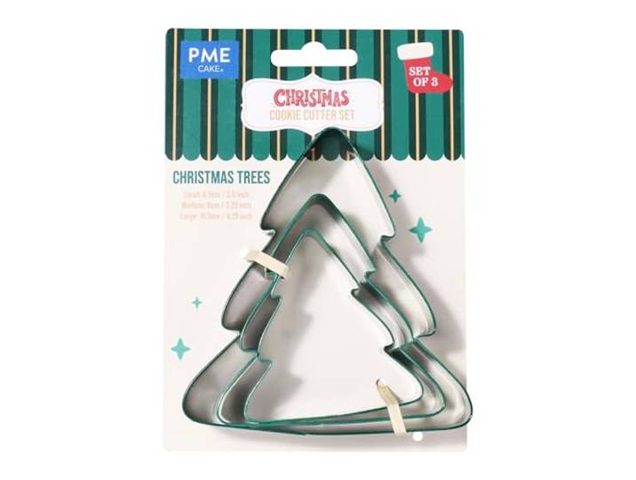 PME Kerst Cookie Cutters - Kerstbomen (Set van 3)