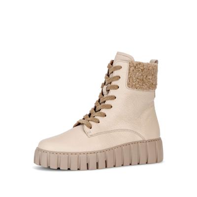 Plateaustiefelette GABOR "Plateau Stiefelette", Damen, Gr. 36, beige (creme), Schuhe