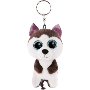 NICI Schlüsselanhänger Glubschis Husky Barkley, Plüsch, weiß, braun, 1 Stück