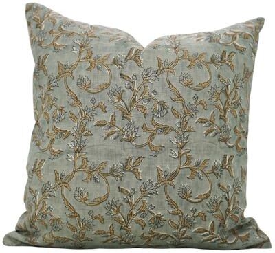 Fabdivine Floral Linen Cushion Cover Soft Cozy Pillow Case Bedroom, Office Farmhouse Décor