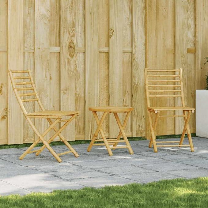 3-teiliges Bistro-Set Bambus Outdoor C