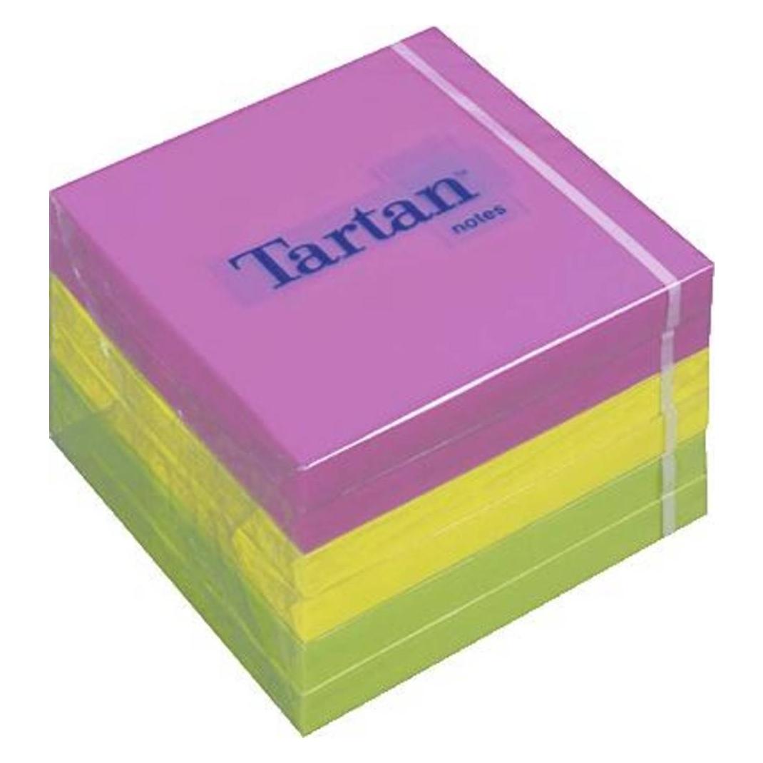 Tartan Notes Haftnotizen, 76 x 76 mm, Neon, 100 Blatt/Block (76 x 76 mm) (07676-N)