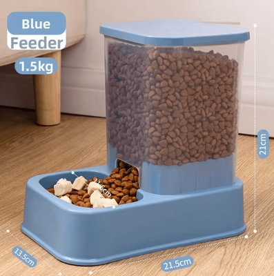 Inspire Curations AquaServe Automatic Pet Feeder & Water Dispenser Set blue Feeder