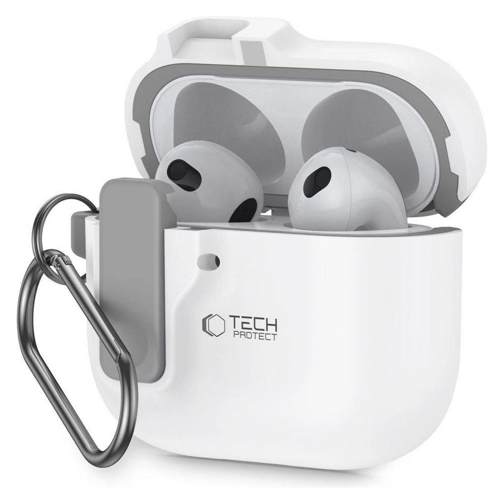 Tech-Protect Slim Hook Case for AirPods 4 - White (Kopfhörer Hülle) (26539-0)