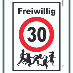 HB-Druck Freiwillig 30 Schild  Spielende Kinder A6 (105x148mm)