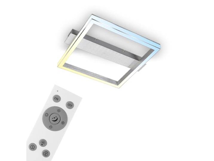 BRILONER - LED Deckenlampe Dimmbar, LED Deckenleuchte, Lampe, Wohnzimmerlampe, Schlafzimmerlampe, einstellbare Farbtemperatur, Fernbedienung, Nachtlicht- und Timerfunktion – 420x360x70 mm (LxBxH)