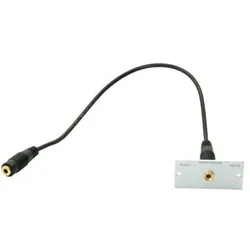 Kindermann Audio 3,5 mm Klinke Blende mit Kabel Bu/Bu 7444-511, 50x50mm, Audiokabel