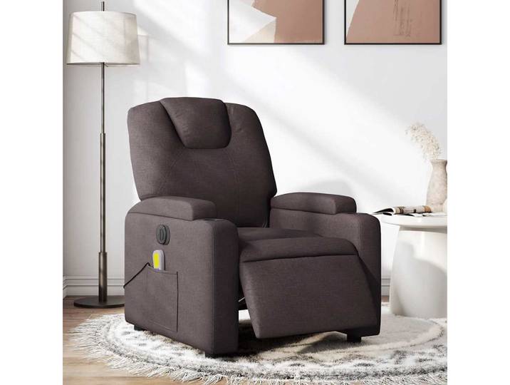 vidaXL Massagesessel, Massagesessel Elektrisch Dunkelbraun Stoff