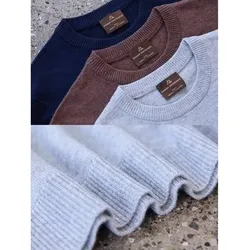DANISH ENDURANCE Rundhalspullover Heritage Merino Cashmere, Größe XL in Grau Grau