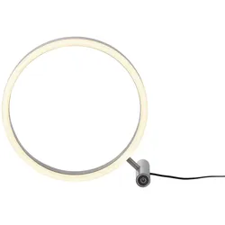 LED Tischleuchte, dimmbar, Touchdimmer, aluminium, warmweiß, rund