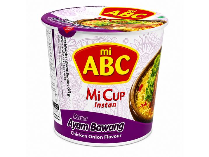 ABC Nouilles Instantanées en Cup Saveur Poulet-Oignon 60 g