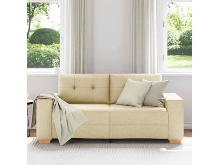 KTHLBRH Sofa Creme 180 cm aus Polyestergewebe Rahmen aus Holz und Metall, dicker Schaum, vielseitig verwendbar für Wohnzimmer