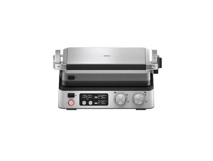 Kontaktgrill BRAUN MultiGrill CG7044 2000 W , schwarz (schwarz, silberfarben), B:1,5cm H:17,3cm, Kontaktgrill_Standgrill_Tischgrill_Teppanyakigrill, Kontaktgrill