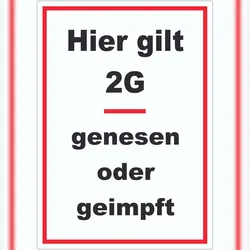 HB-Druck Hier gilt 2G Hinweis Aufkleber mit Text A5 (148x210mm)