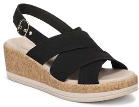 Women's Rye Slingback Wedge Sandal by Bzees for LifeStride in Black (Size 8 1/2 M)