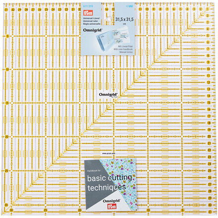 Prym Rollschneider-Lineal "Omnigrid", in cm-Einheit, Größe: 31,5 x 31,5 cm
