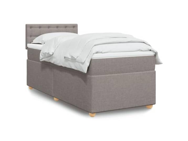 RJPLMFV Lattenrost mit Matratze, Taupe, 90 x 190 cm, Stoff Individuelle Taschenfedern, abnehmbarer Bezug, waschbar, individuelle Unterstützung, reduziert Bewegungen