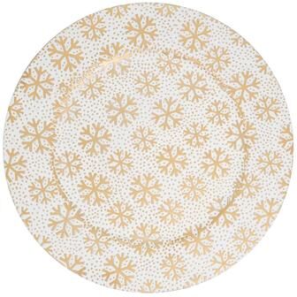 Saro Lifestyle Frosted Snowflake Charger Plate (Set of 4)