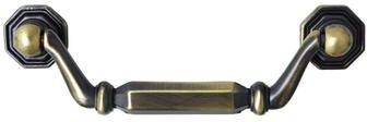 "Utopia Alley Suffolk Pull Handle - Decorative Cabinet Drop Pull Handles for Cabinets, Antique Brass, 3.8"" Center to Center"