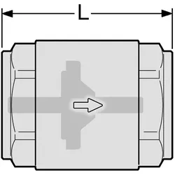 Rückschlagventil Messing beidseitig Innengewinde 3/8''