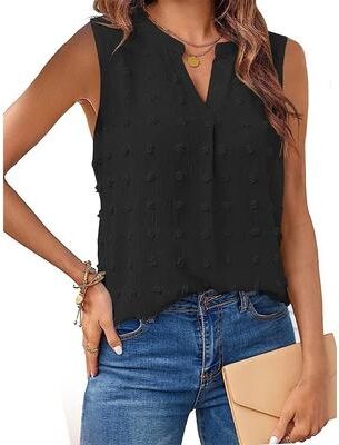 Uplifted Finds Women Sleeveless Corset Style V Neck Tank Top m black