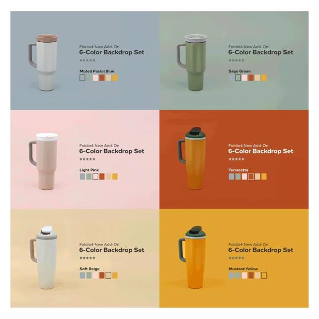 Orangemonkie KOREA Hintergrund Set 6-Farben für Foldio 4 (MS0530R)