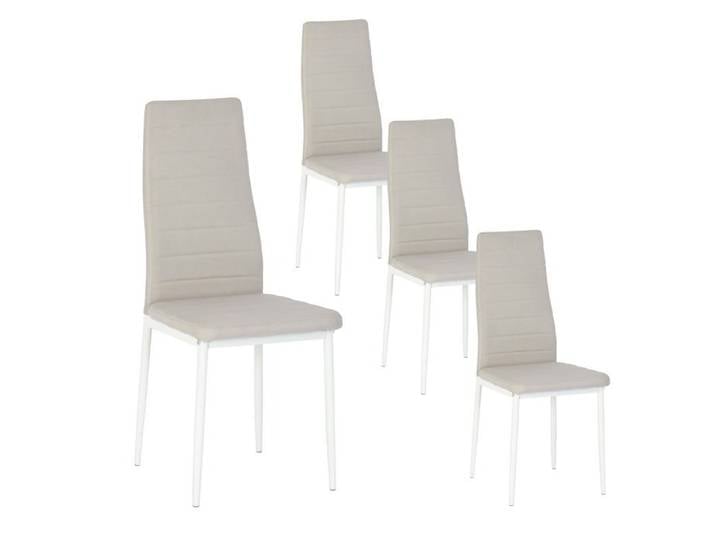 Lot de 4 beige chaise chaise de cuisine tissu scandinave chaise de salle à manger chaise salon