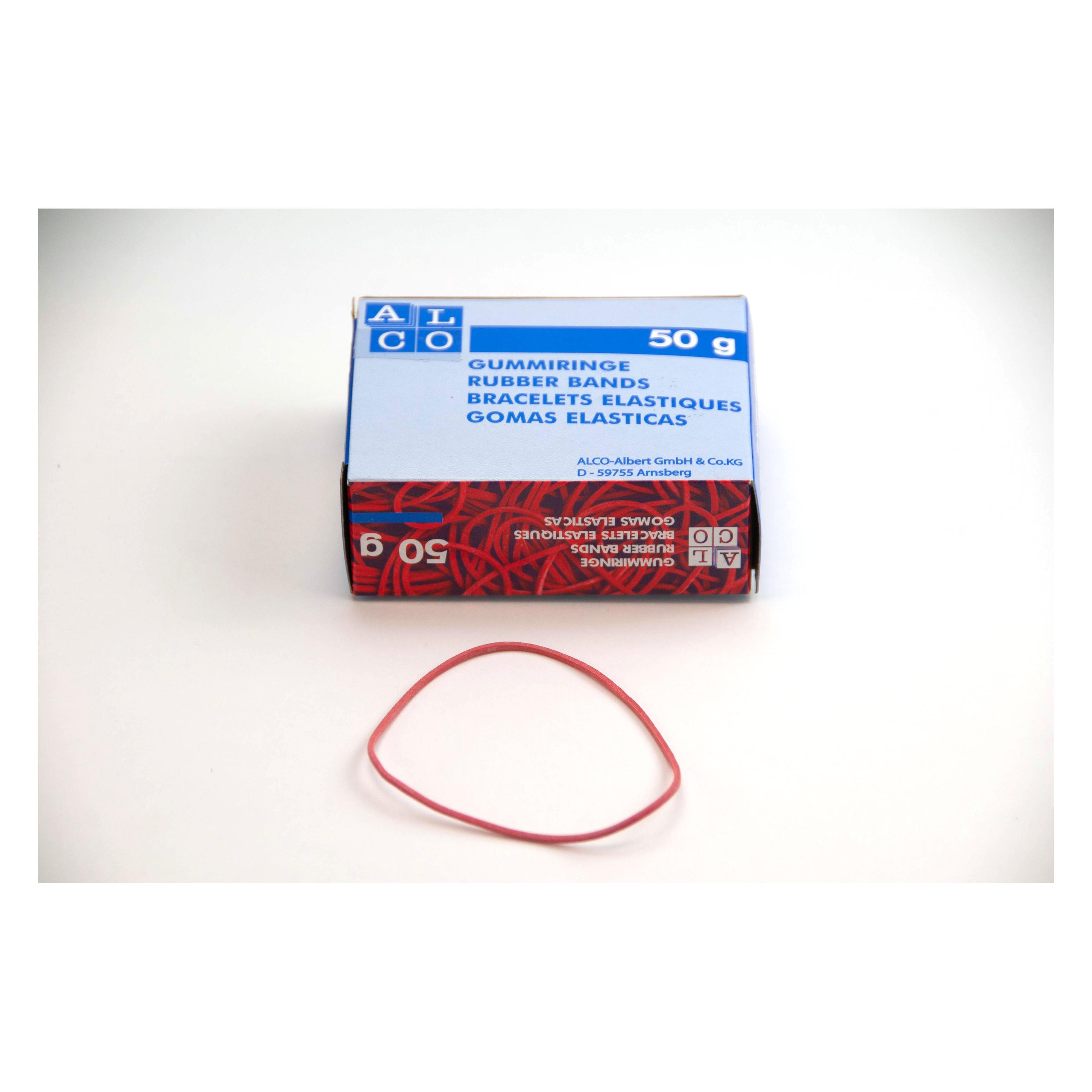 Alco Gummibänder, Naturkautschuk, rot, verschiedene Grössen (1 Stk.) (3734 ROT)